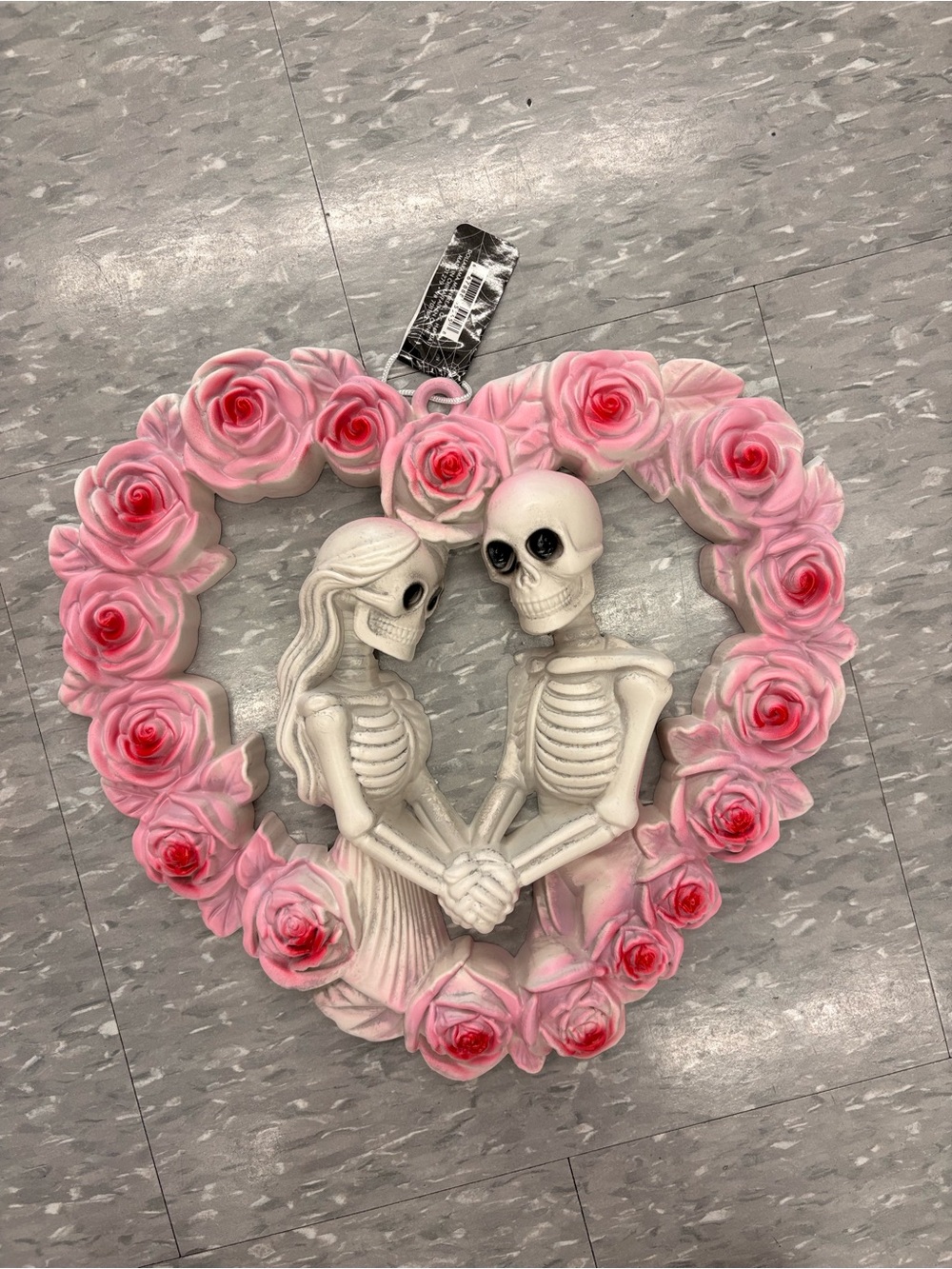 Romantic Skeleton Heart Wall Accent in Pink